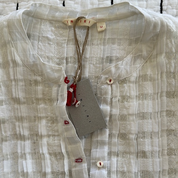 NWT INJIRI Sheer White Checkered Dress - Picture 2 of 5